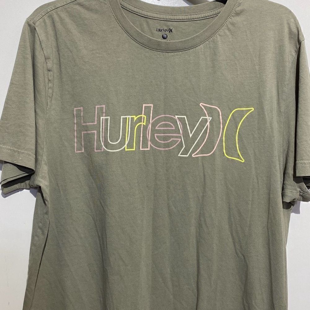 Hurley Men's Green Crew Neck Short Sleeve Graphic T-Shirt Size Large
